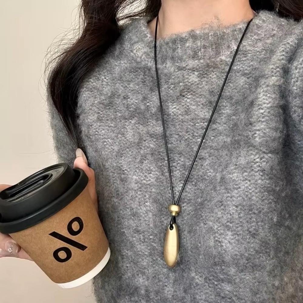 Adjustable Pendant Necklace Metal Long Rope Chain Fashion Sweater Chain  Clothing Accessory