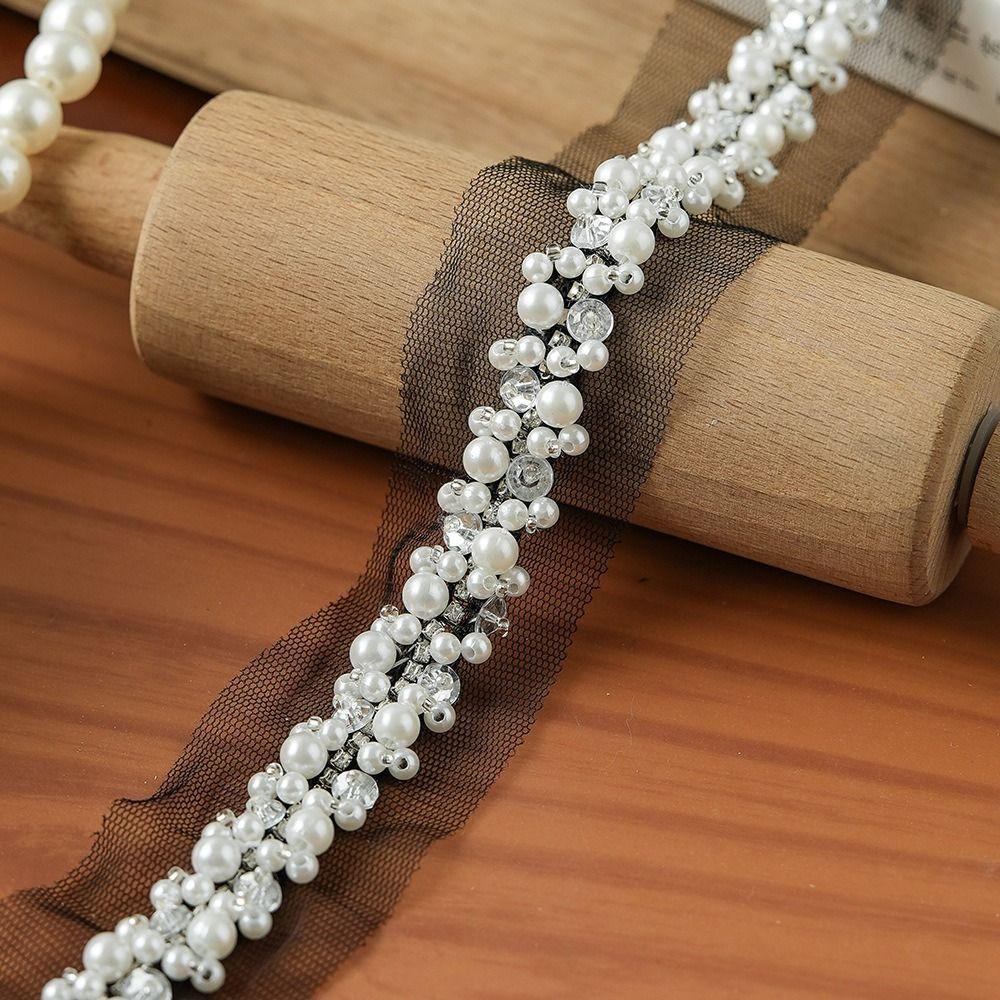Rhinestone Pearl Beaded Trim Width 3.5/4cm Lace Trim Lace Trim Ribbon DIY Sewing