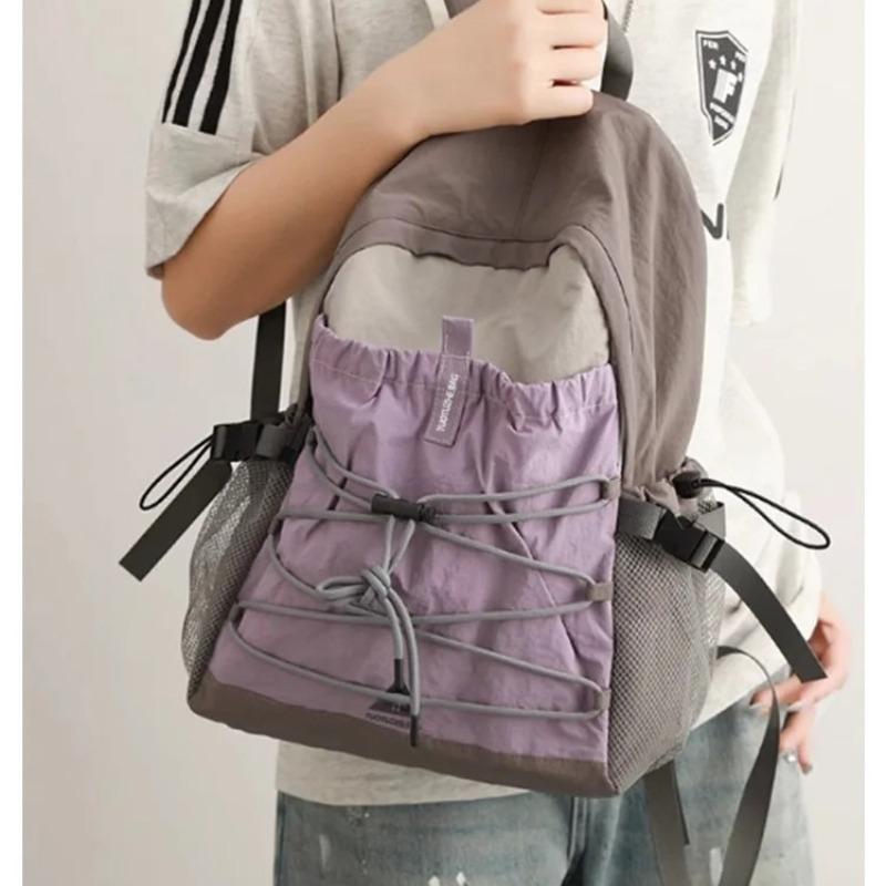 Durable Wear-resistant Nylon Backpack Minimalist Women's Bag College Students Hiking Camping Casual Short