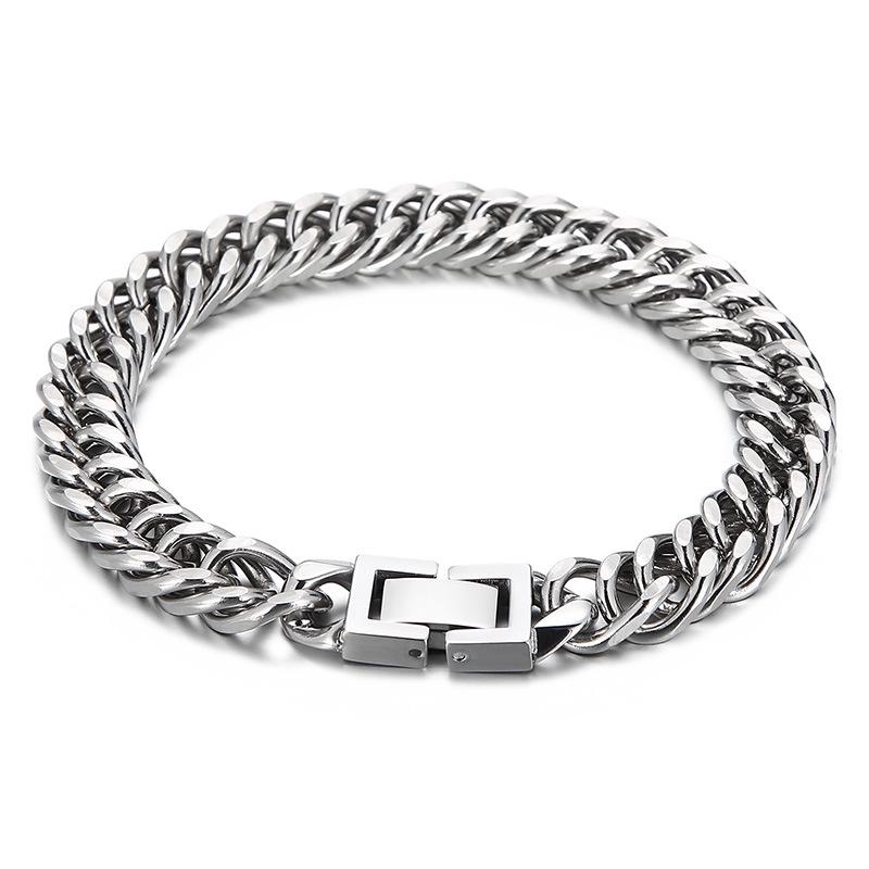 Unisex Cuban Cut Edge Titanium Steel Bracelet - Simple Whip Chain Fashion Jewelry