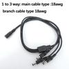 DC 1 Female to 2 3 4 5 way 22awg 18awg Male connector Power Supply Splitter Plug adapter Cable cord 5.5mmx2.1mm for strip light