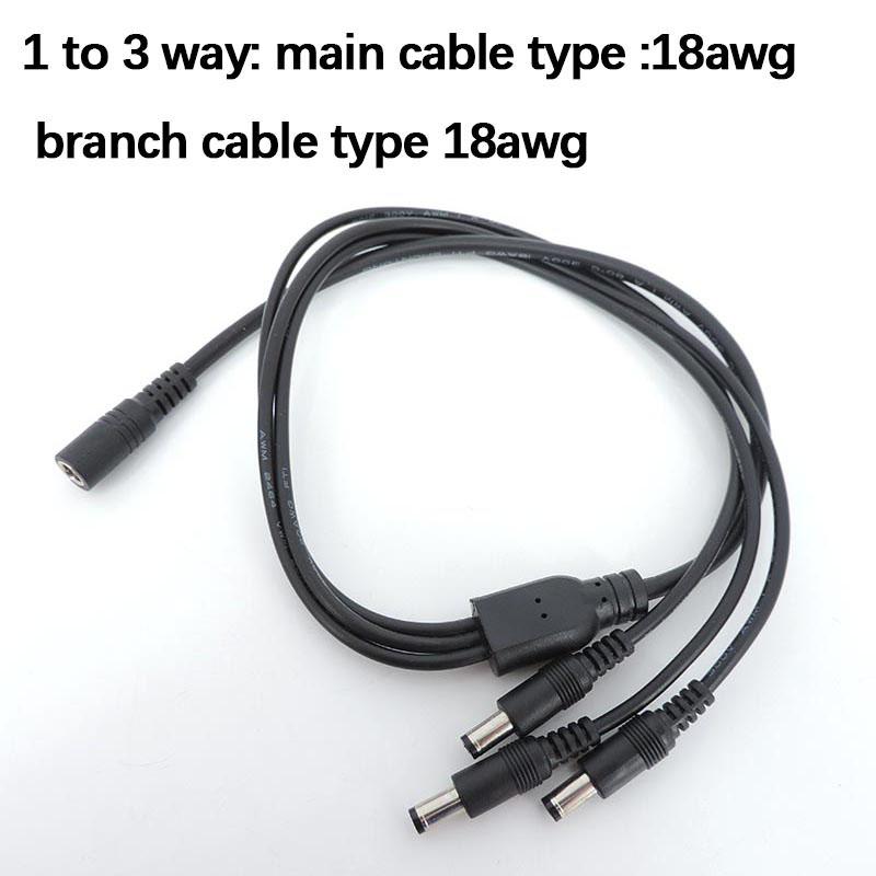 DC 1 Female To 2 3 4 5 Way 22awg 18awg Male Connector Power Supply Splitter Plug Adapter Cable Cord 5.5mmx2.1mm for Strip Light
