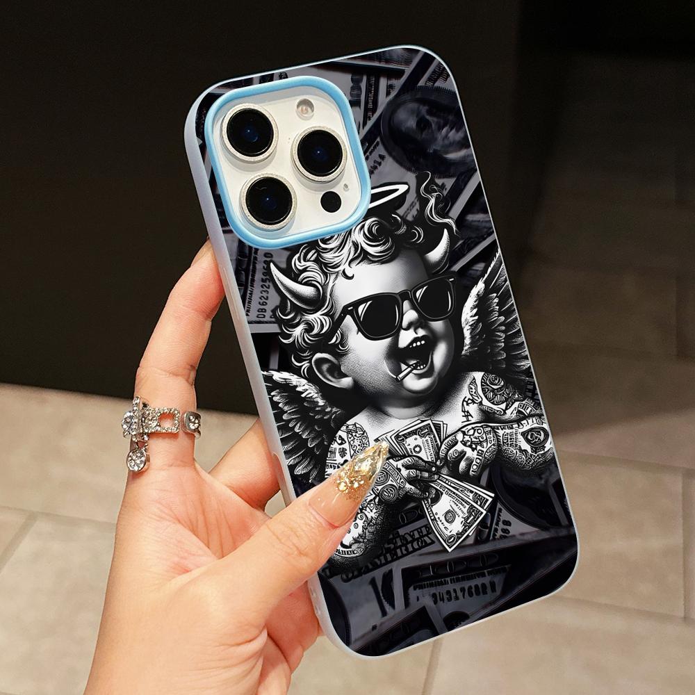 

USD Dollar Jelly Double layer Light Blue Mobile Phone Case for iPhone 17 16 15 14 13 12 11 Air Pro Max Plus Protective iPhone17 Pro Max