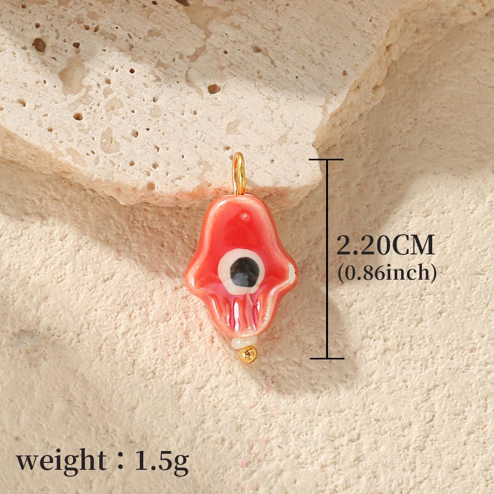 Colorful Ceramic Palm Eye Heart Snowman DIY Jewelry Accessories