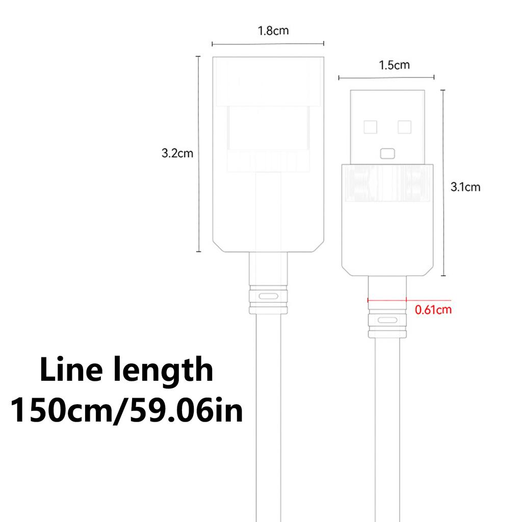 USB Extension Cable USB 2.0 Male To Female Extender 480mbps Data Transfer USB2.0 Extension Cable Replacement