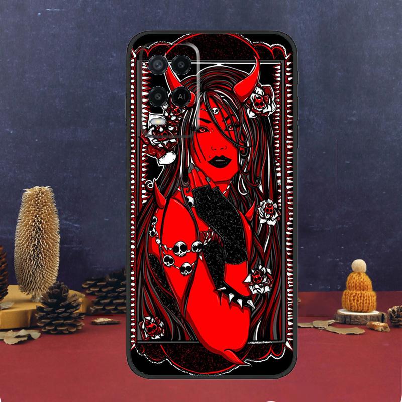 Devil Woman Case For Oppo A94 A74 A54 A15 A17 A57 A6 A5 Pro A16 A76 A96 A40 A60 A80 A18 A38 A58 A78 A98