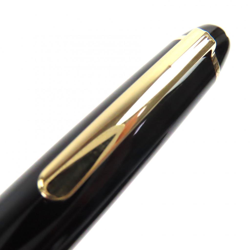 Great MONTBLANC Fountain Pen Meisterstuck Mozart White Star Black Gold 14K Mens Used