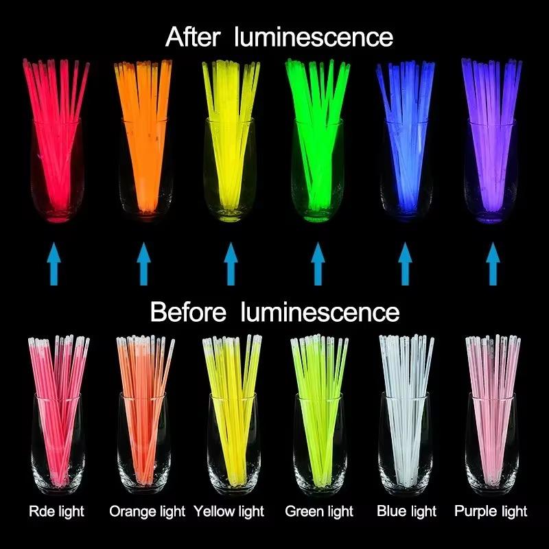 Luminous Multicolors Glow Stick Bendable Fluorescence Sticks Glowing Bracelets DIY Necklace with Connector for Party Decor Gifts