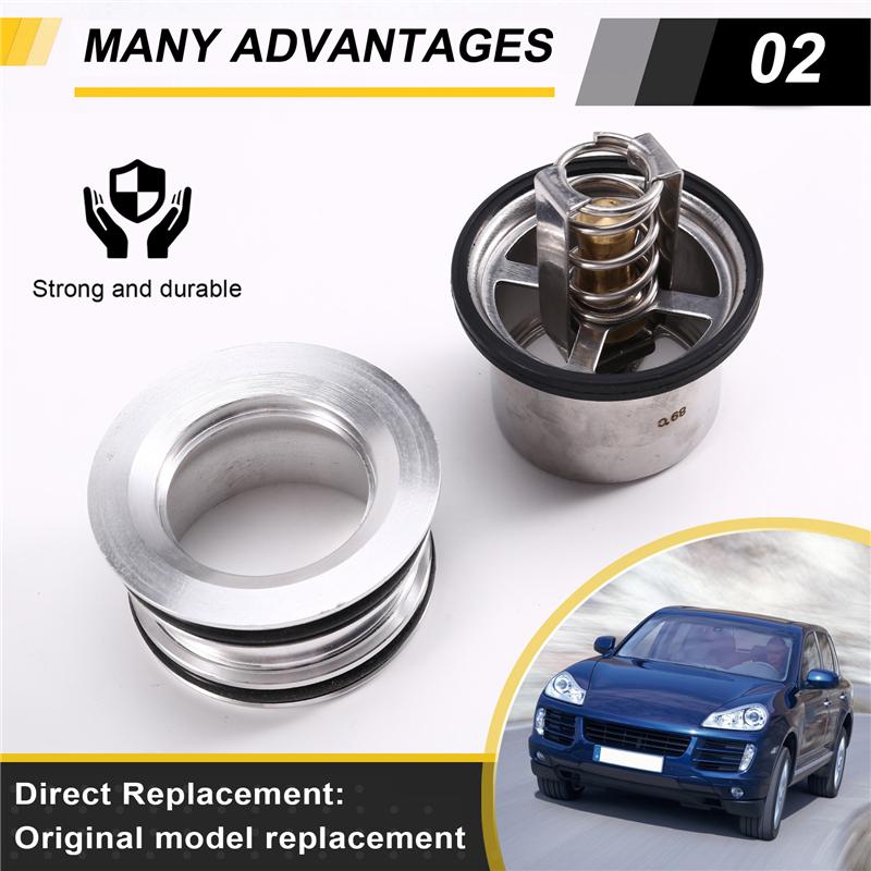 NEW-For Porsche Cayenne 4.8L Engine Coolant Thermostat Sealing Plug Connector 94810610103 94810610101 94810612501 серебряный