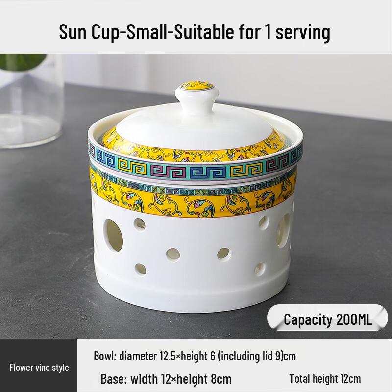 Elegant Ceramic Stew Bowl with Lid & Candle Warming Stand