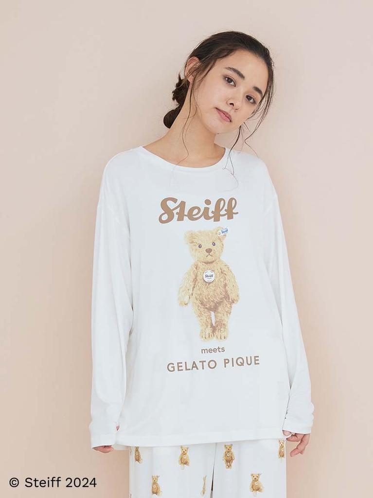 Gelato Pique Steiff James Long PWCT245237 CRM Free Size One-Point T-Shirt
