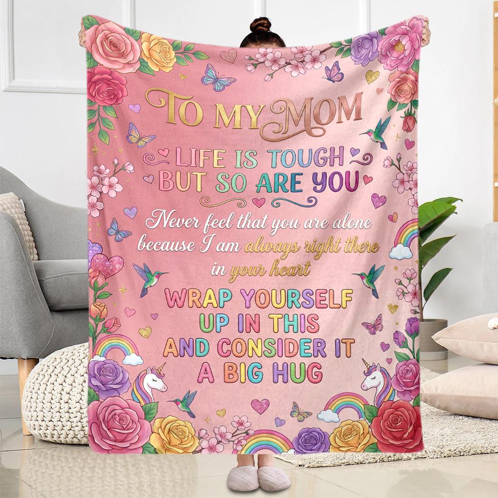 World's Best Mom Ever Flannel Blanket-Soft and Suitable for Sofas,Beds,Offices,Travel,All Seasons,Great Gift for Holidays and Birthdays.
