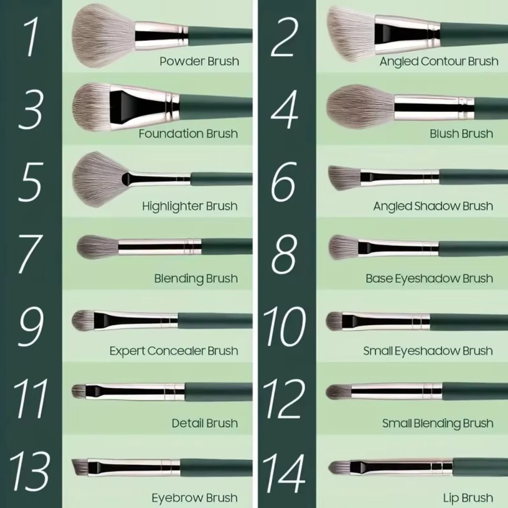 14Pcs Soft Bristle Makeup Brushes Set Fluffy Brush Head Professional Makeup Tools  Full Face Makeup