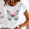 (Asian Size) Sweet Butterfly 90s Women Tee Clothing Casual T Shirt Fashion Lady Female Top Printed Graphic Short Sleeve T-shirts