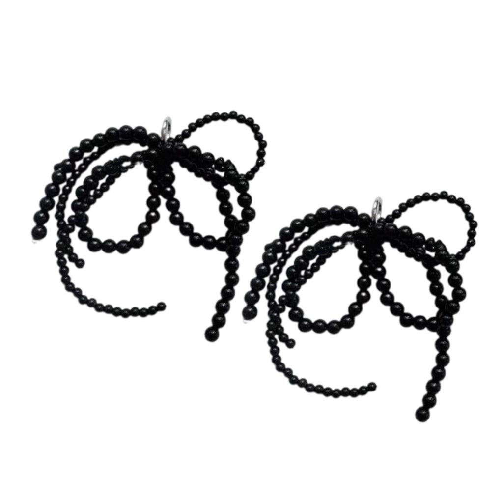 Elegant Pearl Bowknot Charm for Jewelry Making Shoe Buckle Ornament DIYs Keychain Necklace Earrings Accessories Crafts