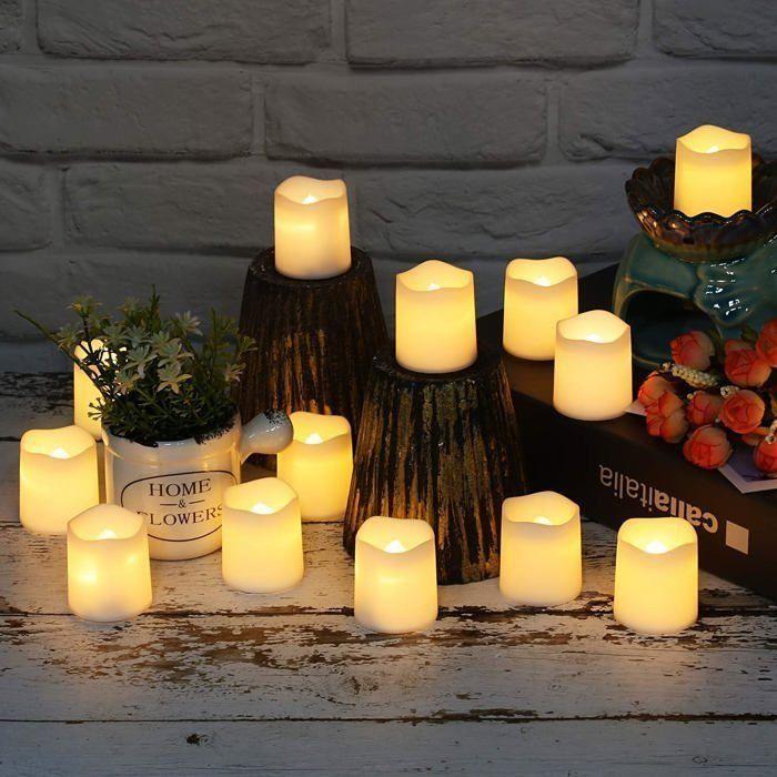 Bougies LED sans flamme - AIMOONSA - Bougie électronique - 3,8x4,5 cm - Lot de 24 - LED allumage instantané