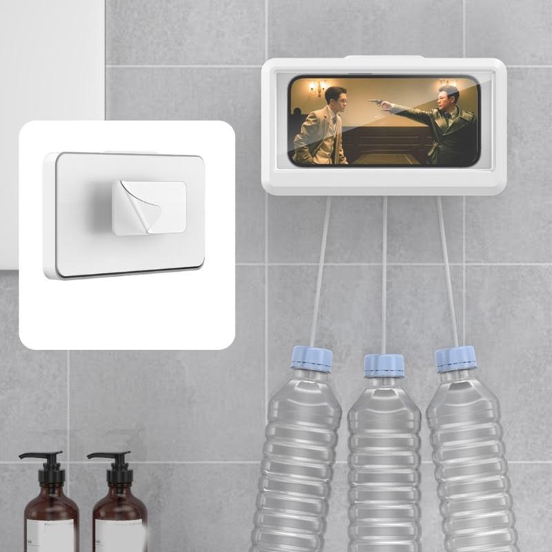 Upgraded Shower Phone Holder Waterproof Case Support Touching Screen,Wall Mount Shelf in Bathroom Bathtub