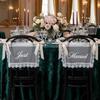2PCS French Romantic Wedding Chair Back Lace Cover Reusable Creative Strap Chair Cover Multi Purpose Wedding Chair Decoration