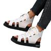 European and American thick-soled hollow lace-up sandals summer Roman style fish mouth muffin beach cool slippers