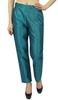 Phagun Women's Beige Dupion Pants High Waist Narrow Bottom Trousers-Large