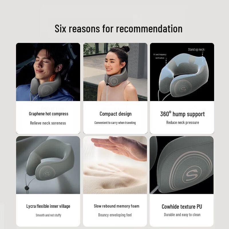 SKG N1 Deluxe Portable U-Shaped Neck Massage Pillow CN Plug (adapter Included)