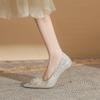 High heels are not tired of feet, silk sequins, flower shoes, thin heels, women's shoes, versatile pointed single shoes, sandals, women's summer