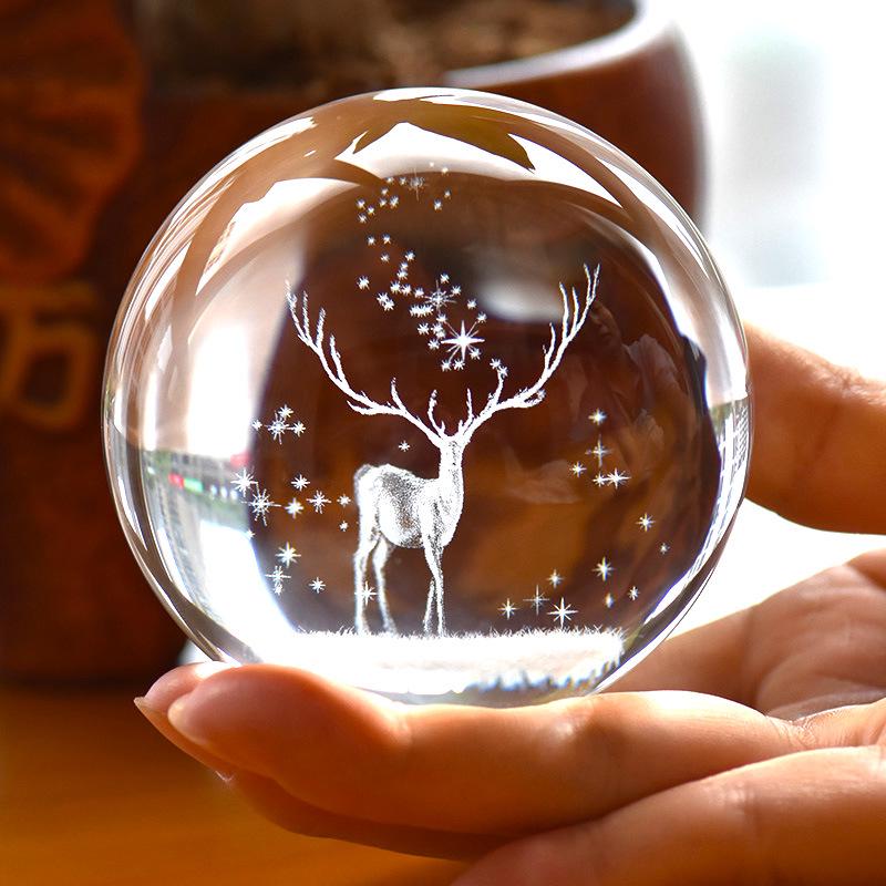 

Four-Leaf Clover Glass Crystal Ball Ornament - Friendship Home Decor & Gift for Birthdays