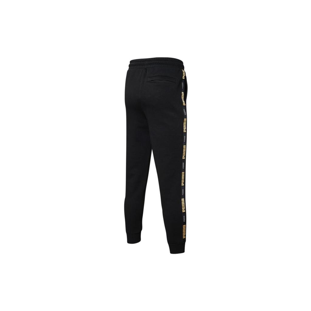 Puma Luxe Side-Striped Sweatpants Long Mid-Waist Tapered Knit Sports Pants Men Bottoms Black 534966-01