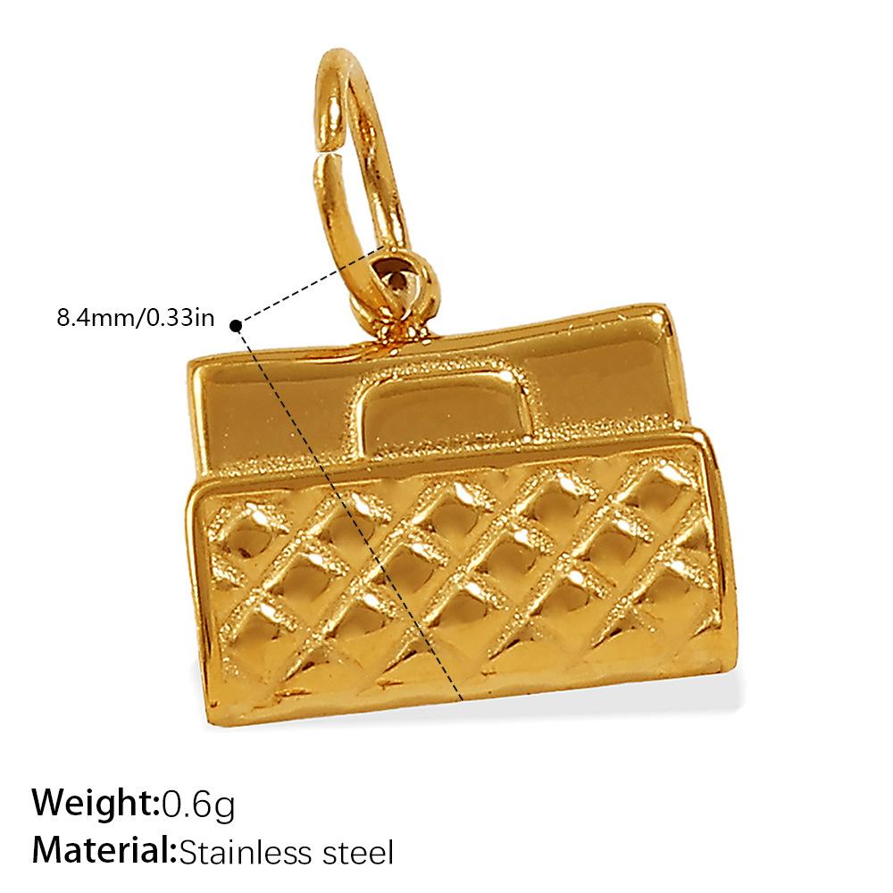 Exquisite and compact DIY mini bag pendant accessories stainless steel plated 18K gold daily versatile pendant accessories