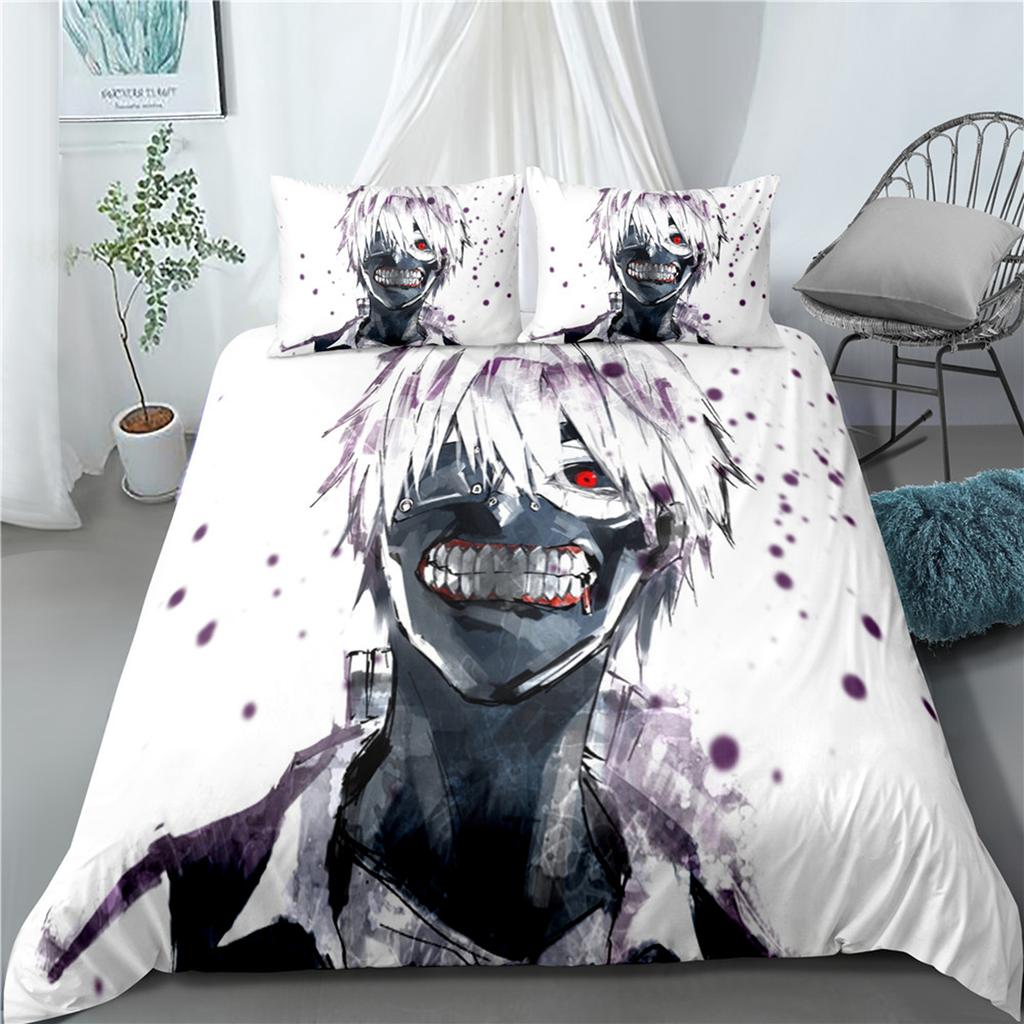 =Anime Tokyo Ghoul 3D Printed Bedding Set Duvet Covers Pillowcases Comforter Bedding Set Bedclothes Bed Linen