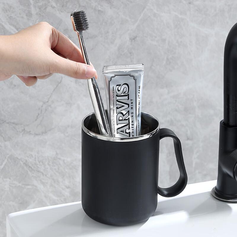 YIXI Portable Stainless Steel Double-Layer Toothbrush Cup