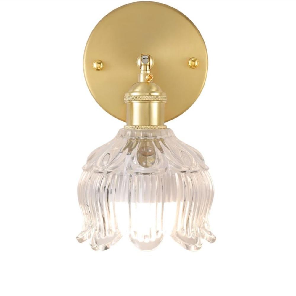 

Янтарное стекло Медные настенные светильники Энергосберегающий латунный настенный светильник Столовая Style-A