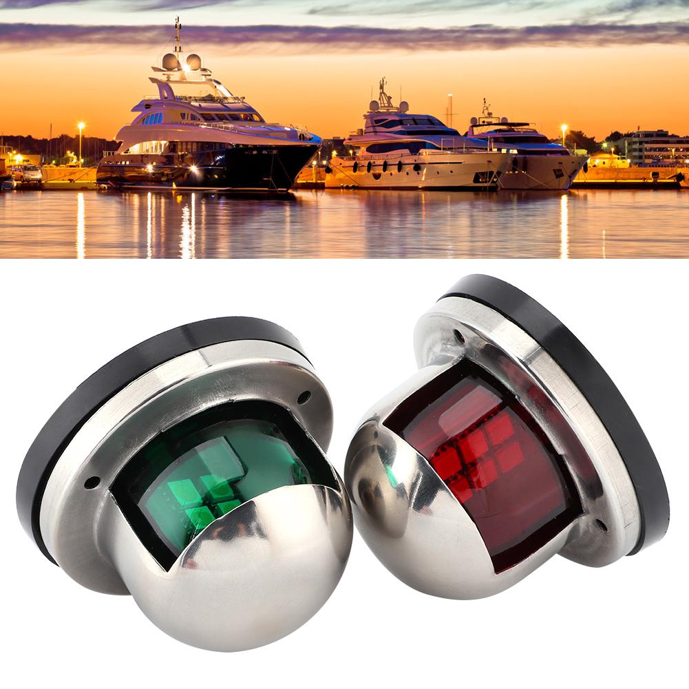 2PCS Red+Green Marine Boat Yacht LED Navigation Lights NAV Lamp Stainless Steel 2PCS Red+Green Marine Boat Yacht LED Navigation Lights NAV Lamp Stainless Steel