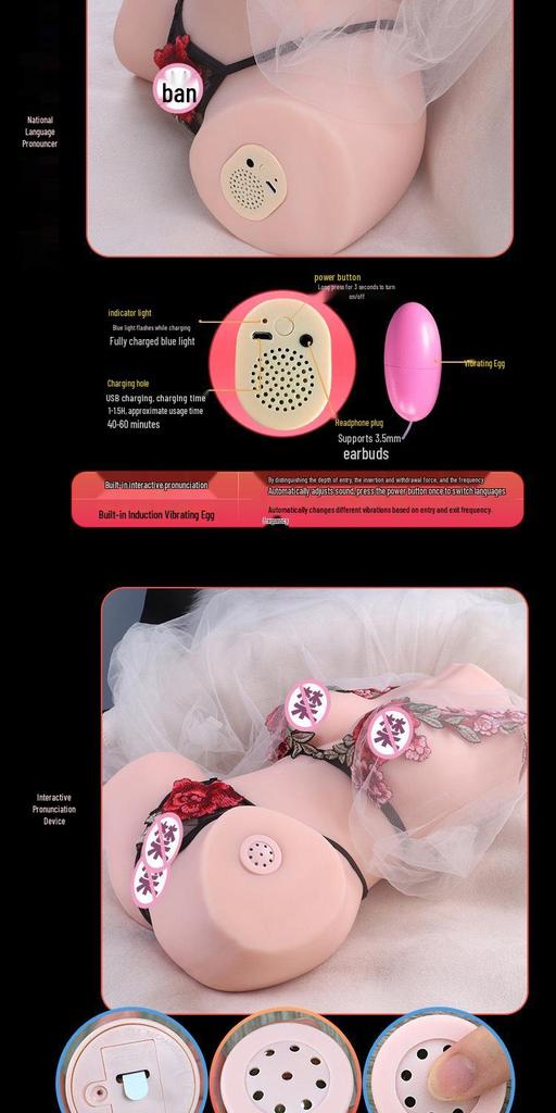 Realistic Half-Body Masturbation Cup with Famous Molded Vagina and Buttocks - Male Sex Toy