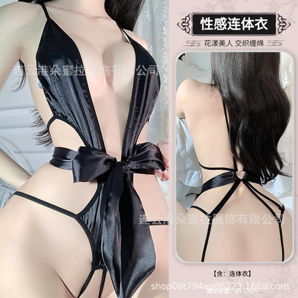 Domila Sexy Underwear Lace Temptation Transparent Hollow Sexy Onesie Women's Hot Open Uniform Suit