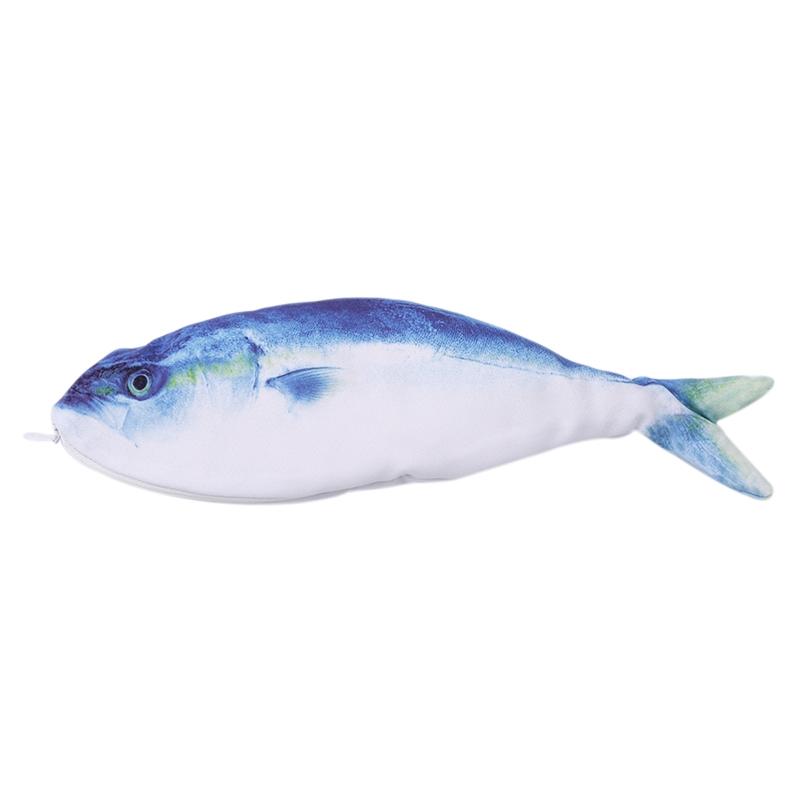 Cute Simulation Fish-Shaped Pencil Case Novelty Coin Purse Stationery Bag School Office Supplies Gift for Boys Girls