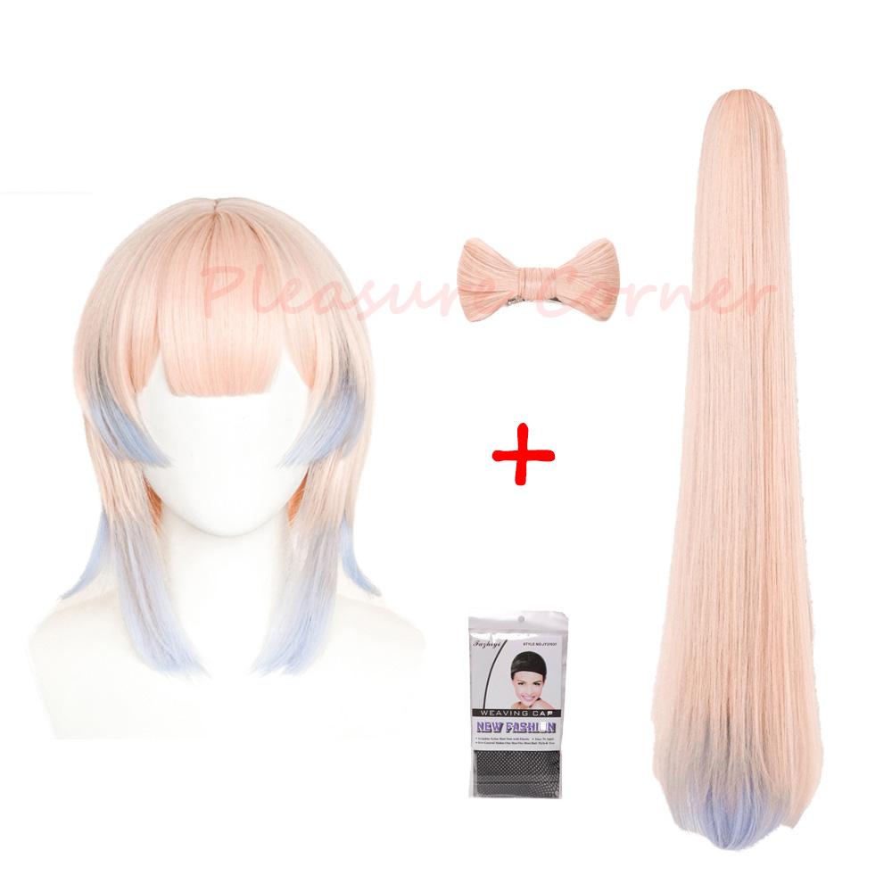 Perruque Cosplay Genshin Impact Kokomi Couleur Mixte Dégradé Perruque Résistante à la Chaleur Costume de Carnaval Cosplay Accessoires Cosplay Simulated Scalp white