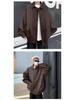 Men's Trendy PU Leather Motorcycle Jacket – Spring/Autumn, High-End Look, Handsome Casual Loose Fit, Lapel Design.
