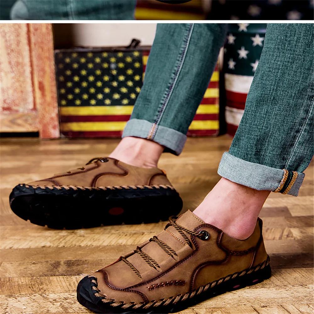 Новое поступление Мужская повседневная обувь из натуральной кожи ручной работы — фото 5