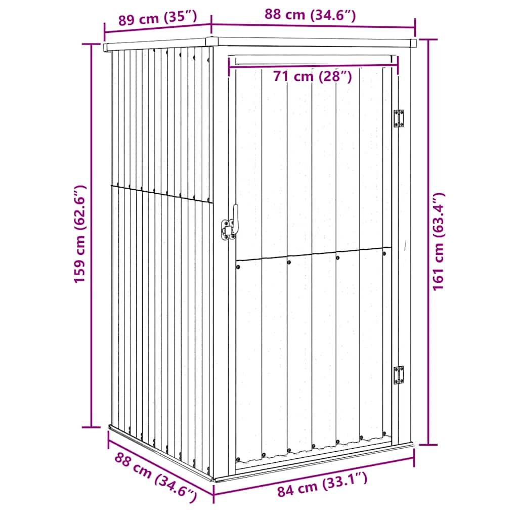Vidaxl Garden Shed, Green, 88X89X161 Cm, Galvanized Steel