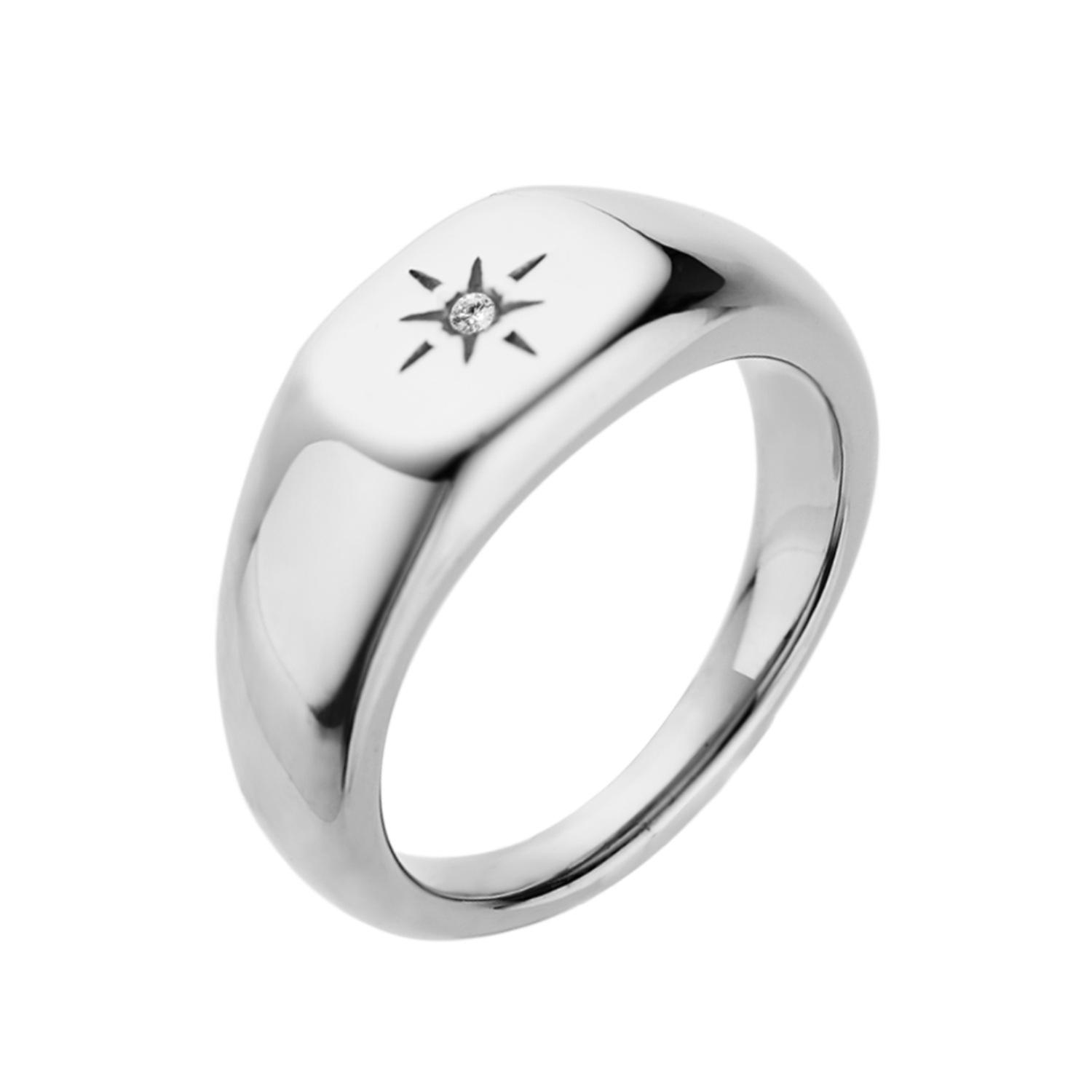 French Retro Eight-Pointed Star Luxury Ring Ornament Size 8 серебряный
