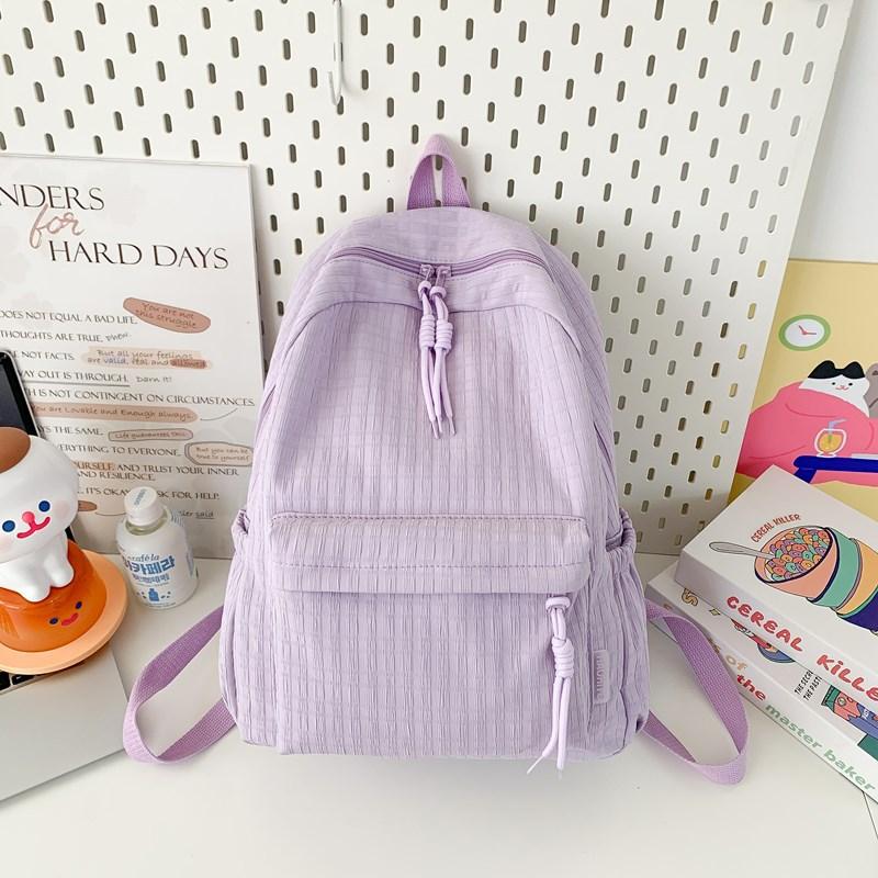 Korean version schoolbag female college student fashion simple solid color computer backpack large capacity junior high school student travel backpack