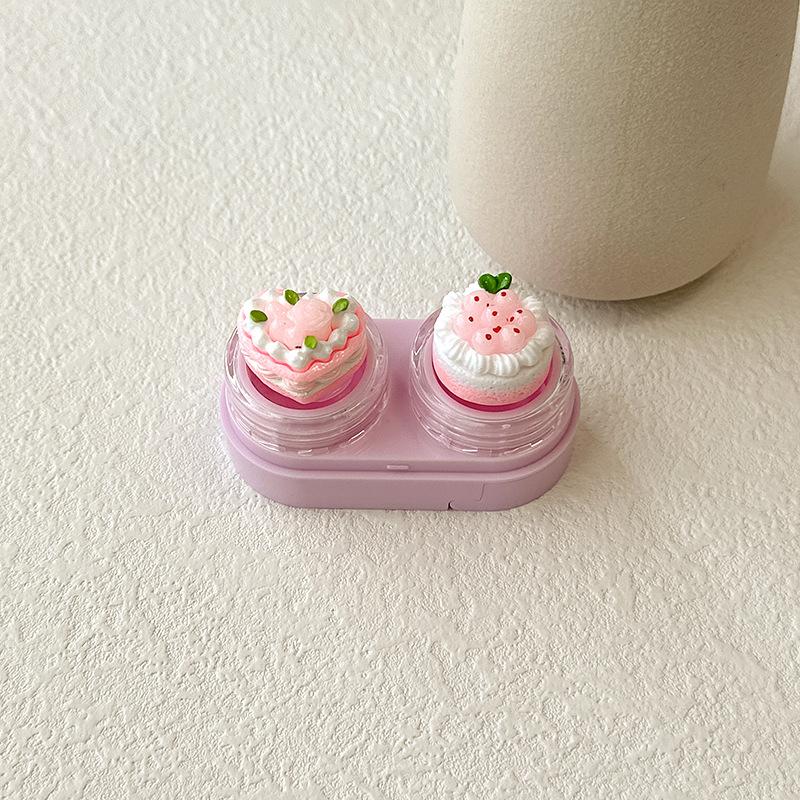 1pc Mini Contact Lens Case for Eyes Travel Kit Holder Cartoon Cute Cosmetic Contact Lenses Case Box Container Travel Accessaries