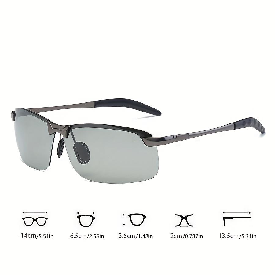 Designer Photochromic Polarized Fashion Glasses for Men & Women - Vintage Metal Half Frame, Rimless Chameleon Lens for Day & Night Use
