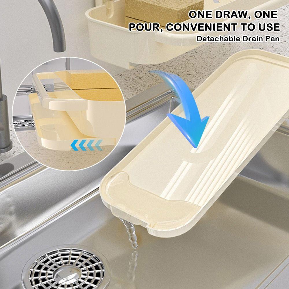 No Punching Kitchen Storage Rack Detachable Large Capacity Sink Drain Basket Multifunctional Wall-mounted Filter Storage Shelf