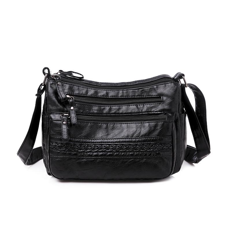 2023 Korean Style Soft PU Leather Multi-Layer Shoulder Bag - Large Capacity, Fashionable, Versatile Women's Messenger Bag