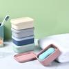 Portable Square Travel Soap Box with Lid Silicone Drain Soap Dish High Quality Self Draining Storage Box Outdoor Travel