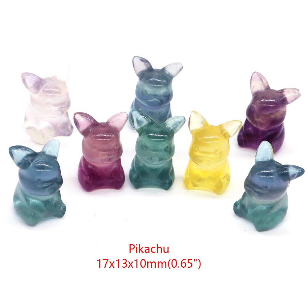 Natural Fluorite Crystals Mini Cartoon Animal Statue Reiki Healing Stones Carved Gemstone Crafts Home Decoration Ornament Gifts