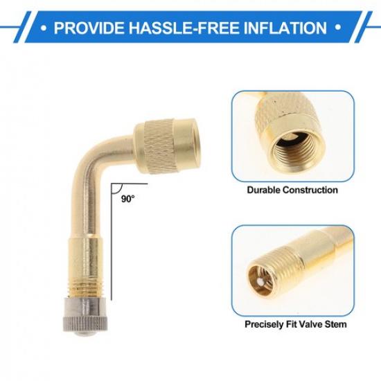 1 Set 90 Degree Tire Valve Extension W Flexible 140mm Tyre Valve Stem Extender