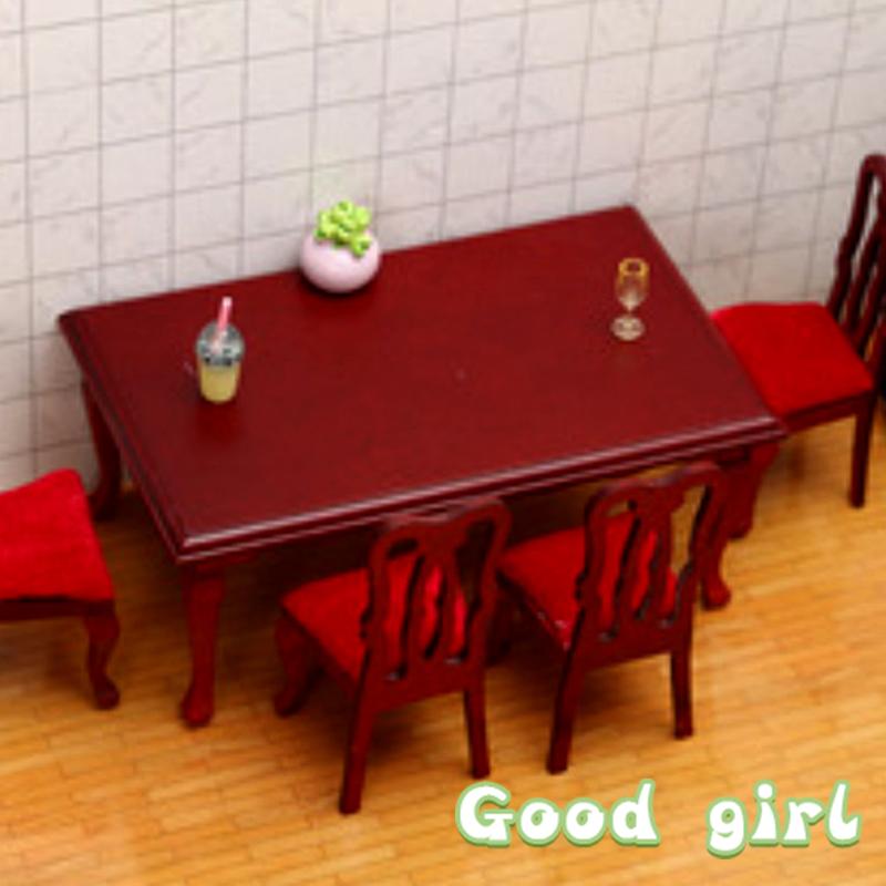 1 Piece Diy Accessories Miniatures Wooden Retro Simulation Dining Table Chair 1:12 Dollhouse Furniture Toy